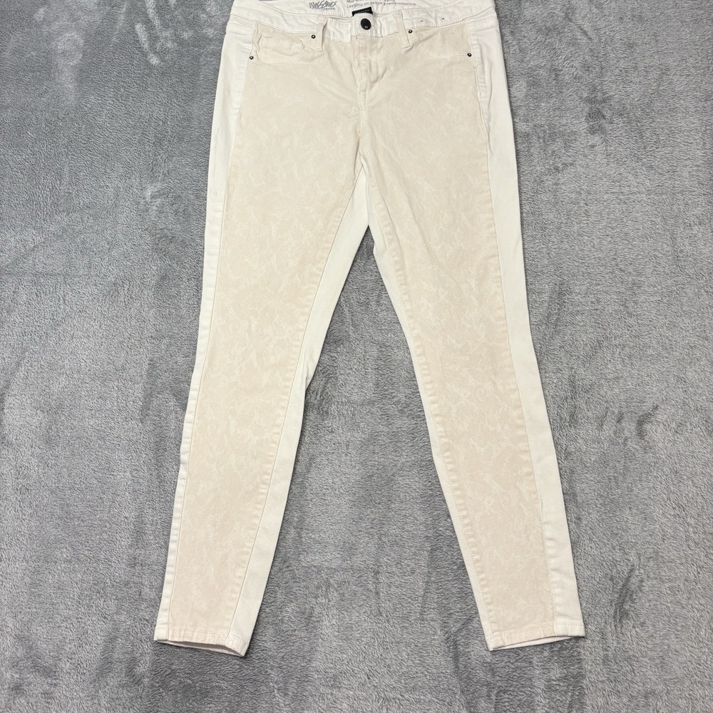 Mossimo Denim‎ Mid Rise Jeggings Womens Size 10 Cream Stretch Skinny Jeans